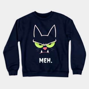 Sarcastic Funny Angry Cat MEH Halloween Costume Gift Crewneck Sweatshirt